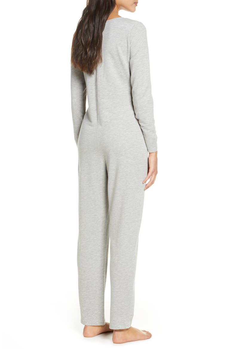 Maternity/Nursing Henley Jumpsuit, Alternate, color, GREY MARLE