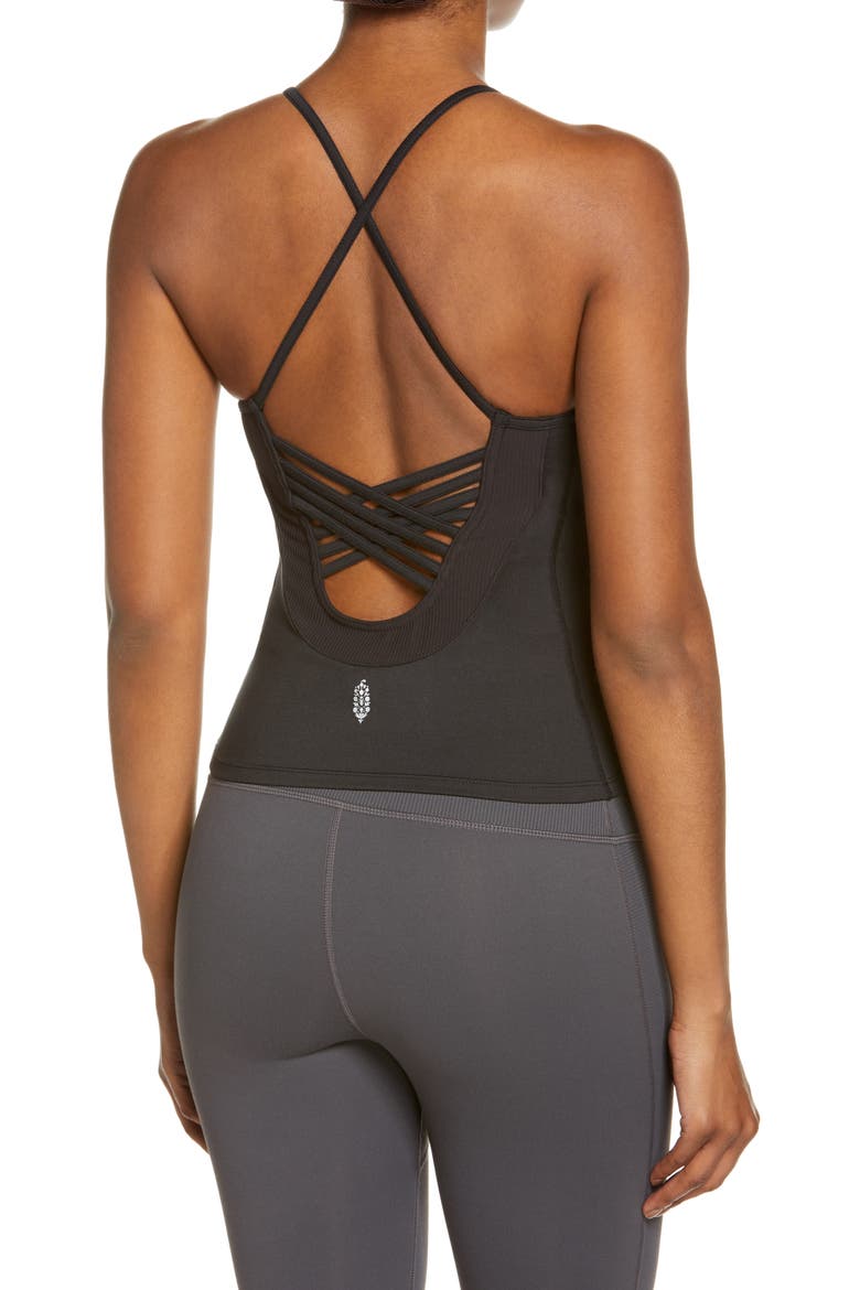 Free People FP Movement Looking Heavenly Tank, Alternate, color, BLACK