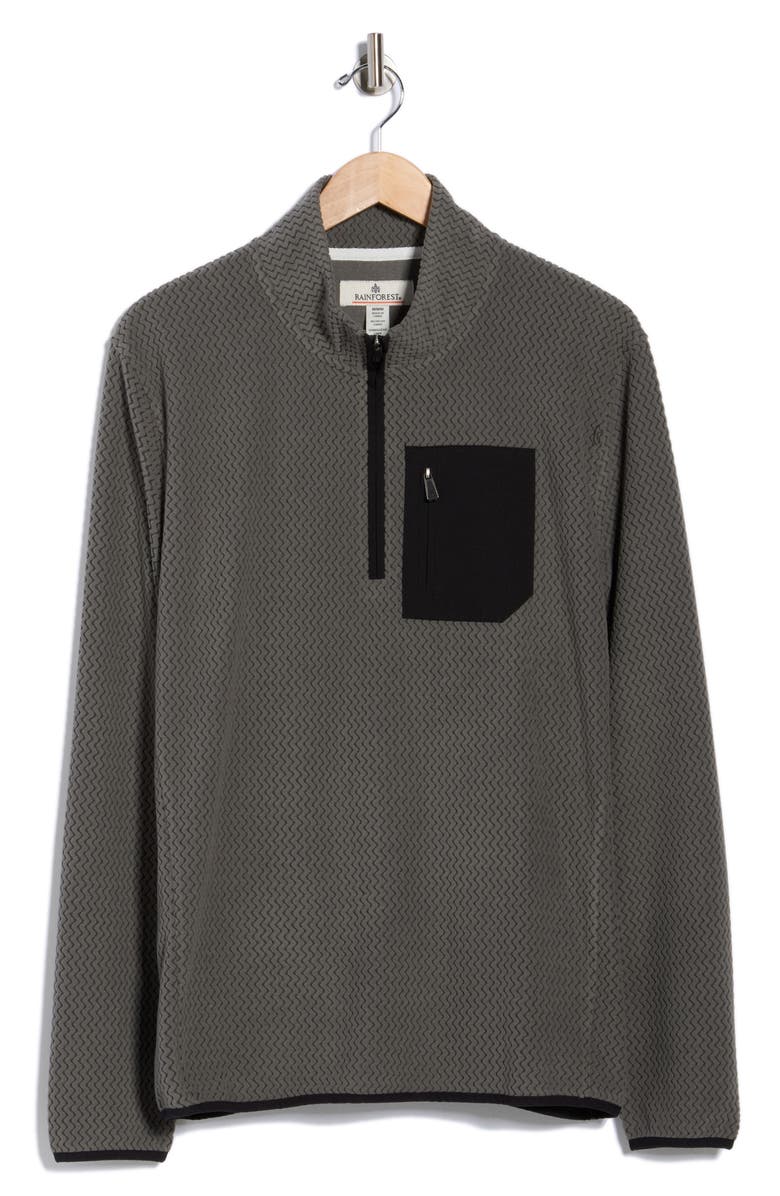 Rainforest Vault Chevron Knit 1/4 Zip Pullover, Alternate, color, Gunmetal