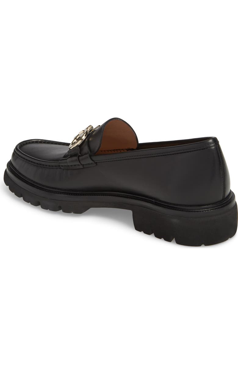 FERRAGAMO Bleecker Reversible Bit Lugged Loafer, Alternate, color, Nero Leather