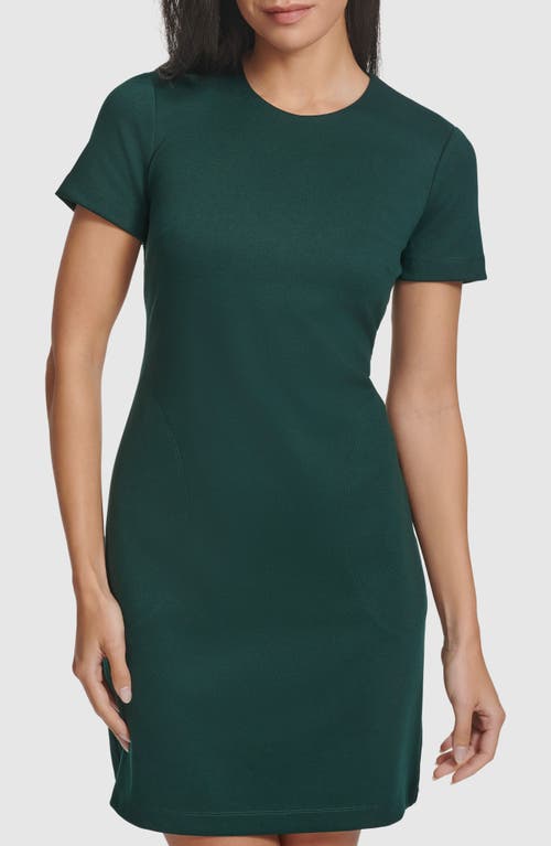 Calvin Klein Short Sleeve Ponte Sheath Dress In Green
