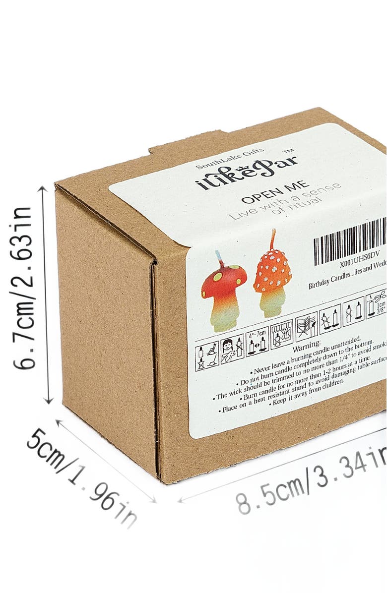 Southlake gifts Mini Mushroom Candle Set, Alternate, color, Red With White Spots