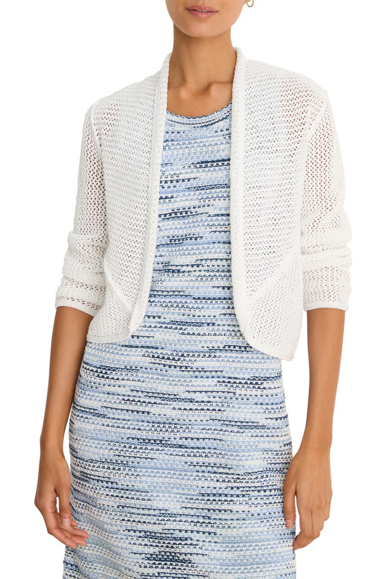 Mesh Stitch Cocoon Cardigan, Main, color, PAPER WHITE