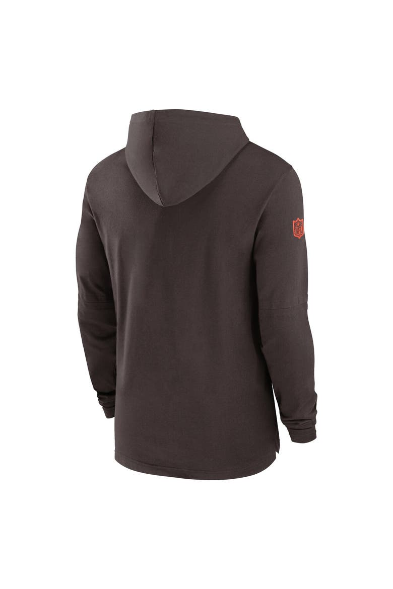 Men's Nike Brown Cleveland Browns Sideline Hoodie Performance Long Sleeve T-Shirt, Alternate, color, Brown