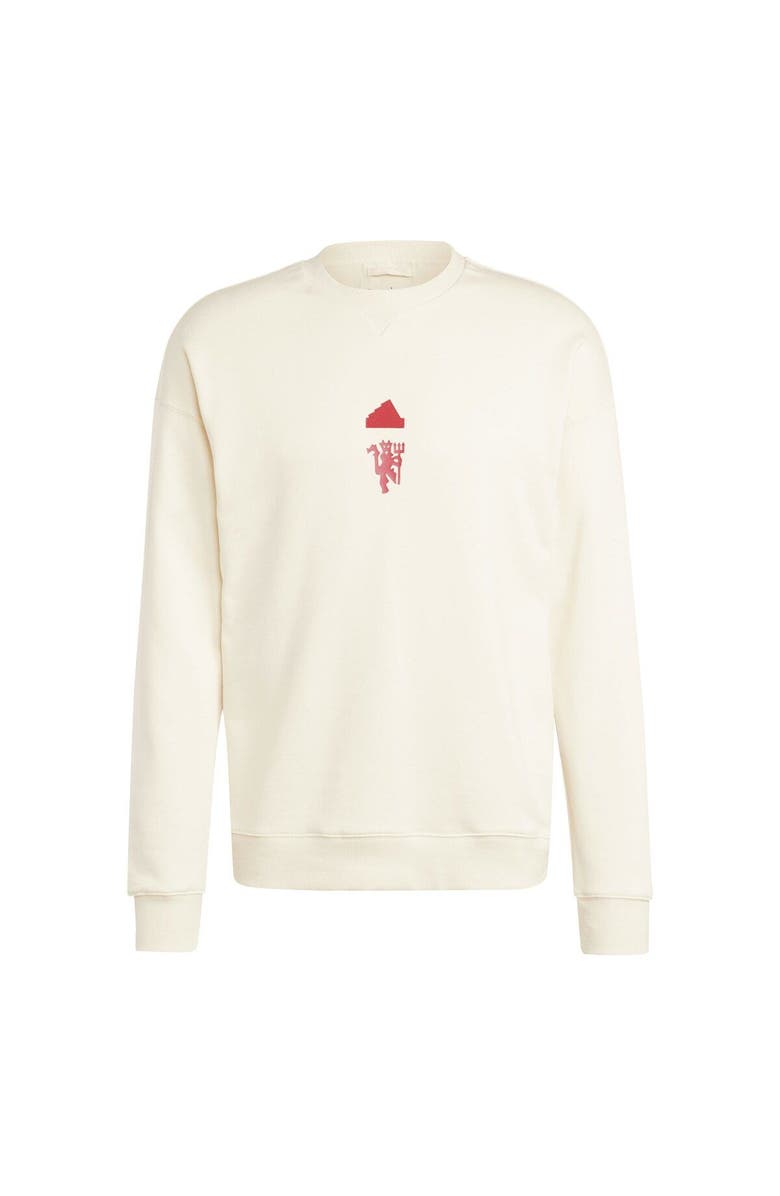 adidas Men's adidas Cream Manchester United Lifestyle Crew Sweatshirt, Alternate, color, 