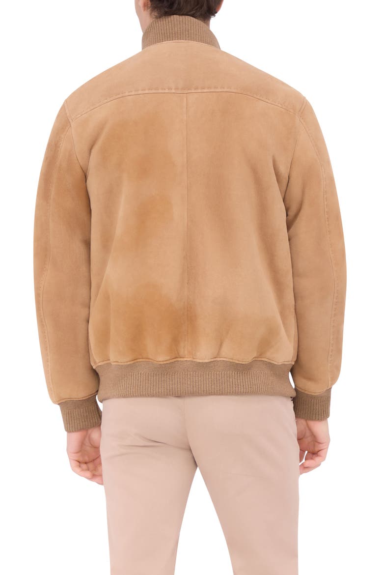 Genuine Shearling Lined Suede Jacket, Alternate, color, CARAMEL