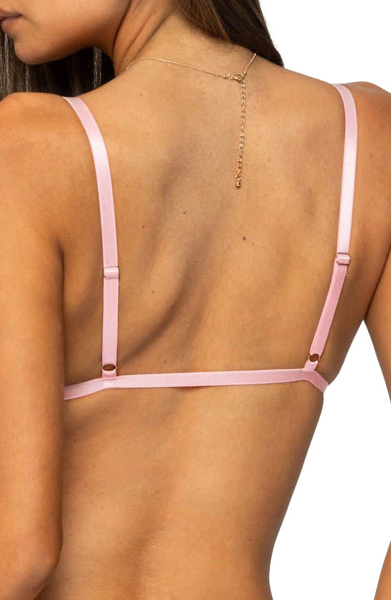 EDIKTED Darcie Sheer Lace Triangle Bra, Alternate, color, Light-Pink