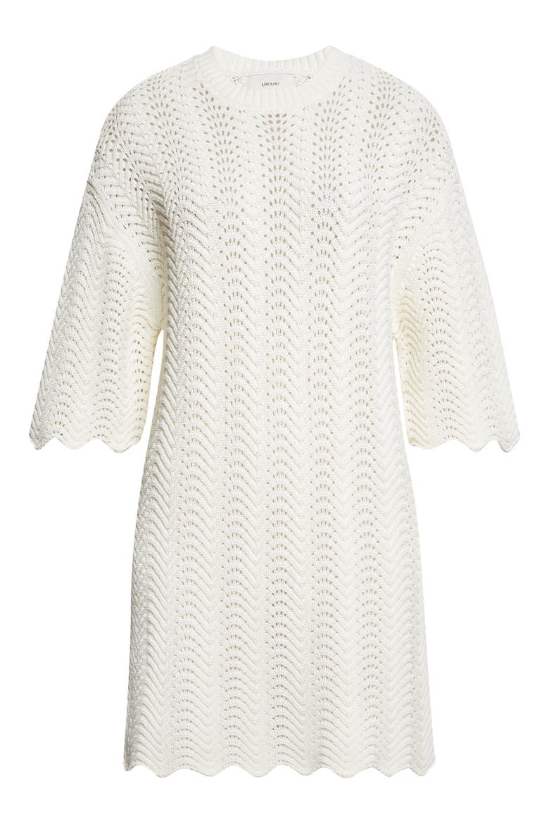 WAFA Ottoman Pointelle Sweater Dress, Alternate, color, IVORY