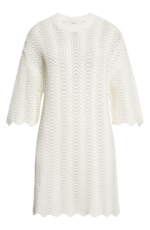 WAFA Ottoman Pointelle Sweater Dress