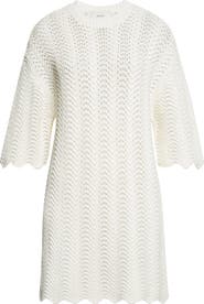 LOULOU DE SAISON WAFA Ottoman Pointelle Sweater Dress