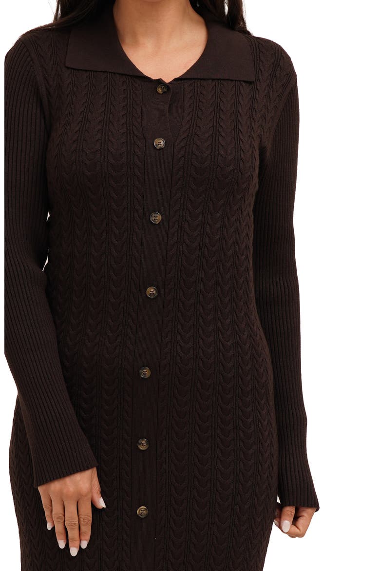 Long Sleeve Midi Sweater Dress, Alternate, color, CHOCOLATE BROWN