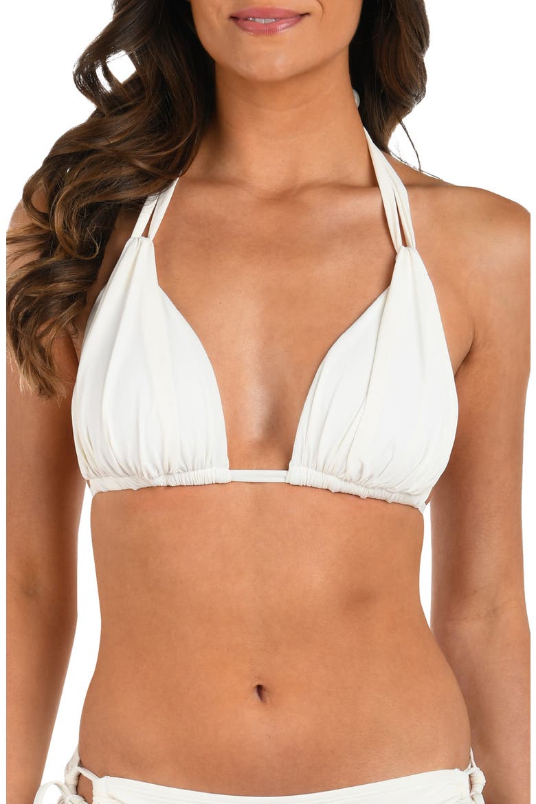 Island Goddess Halter Bikini Top, Main, color, IVORY