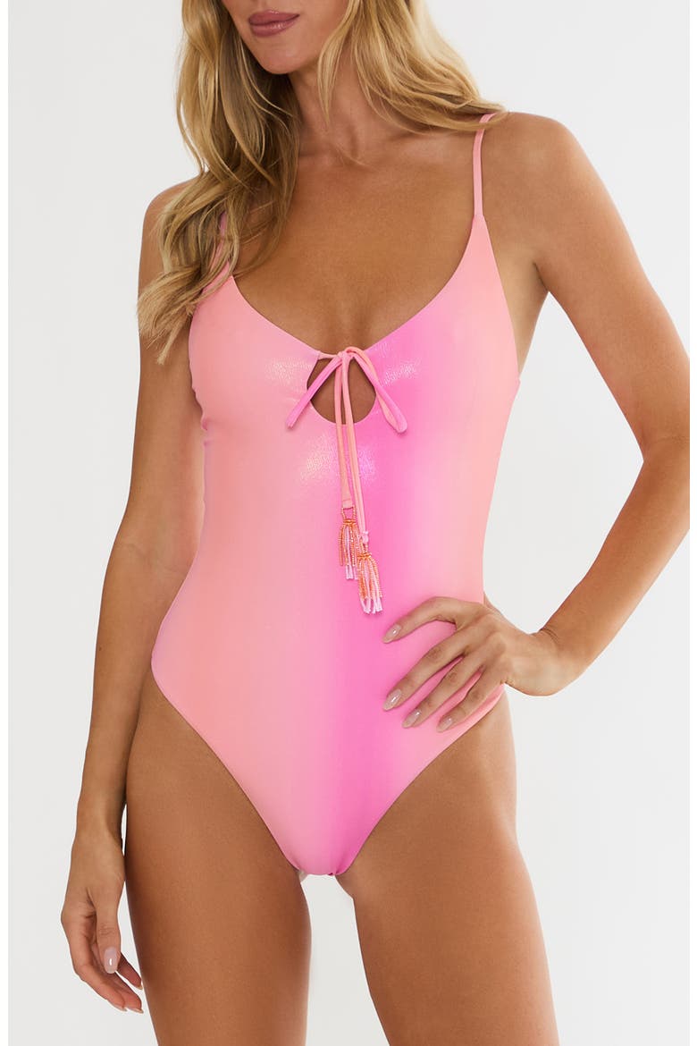 Priscilla Keyhole One-Piece Swimsuit, Main, color, PETAL SUNRISE