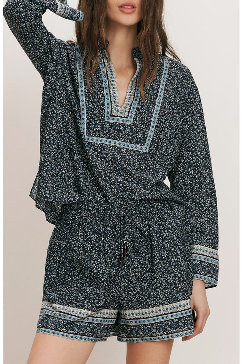 Cyra Cotton Blend Top, Main, color, NAVY MULTI