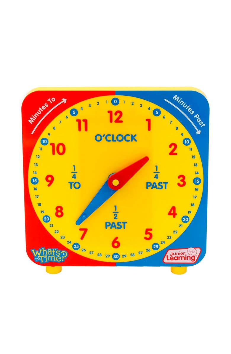 Junior Learning What
s the Time Geared Clock Educational Toy, Alternate, color, Multicolored