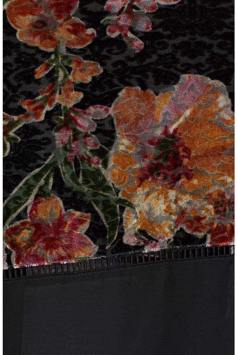 Burnout Floral Kimono, Alternate, color, BLACK
