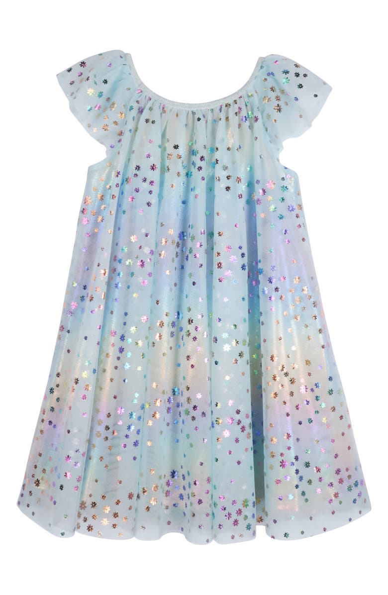 Zunie Kids' Float Foil Dress, Alternate, color, Aqua