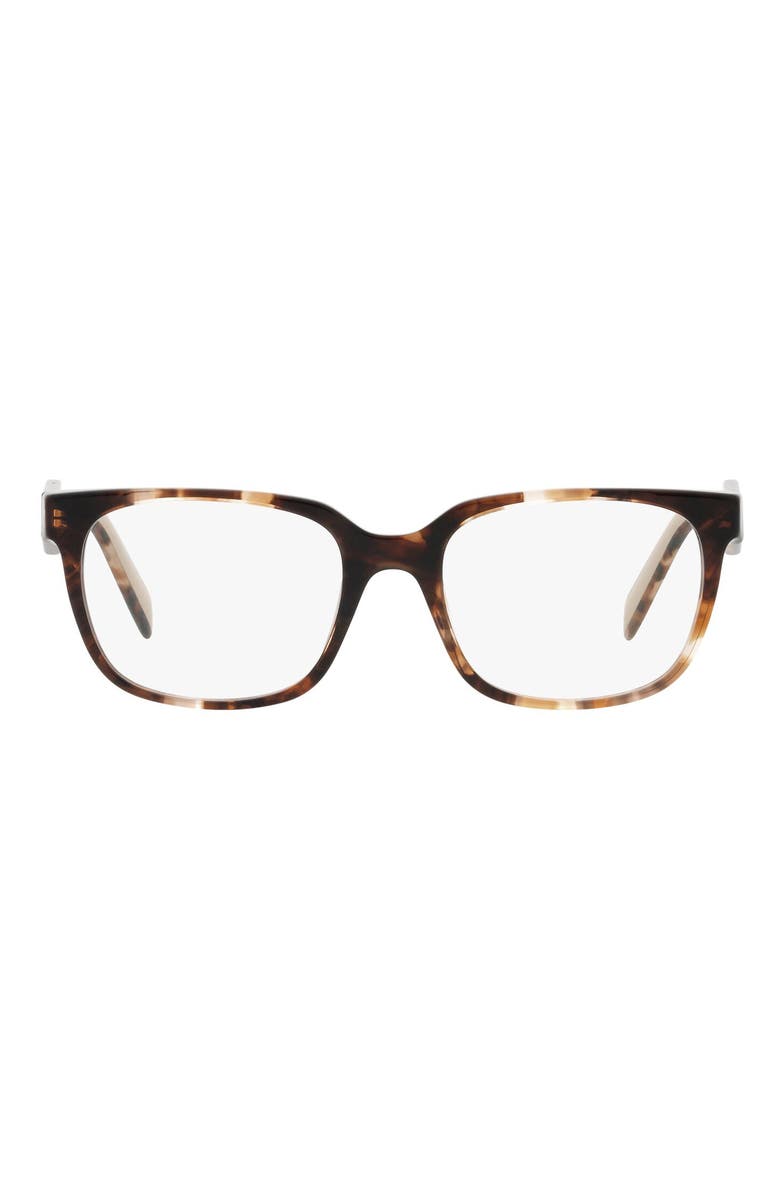 Prada 54mm Rectangular Optical Glasses, Main, color, Caramel