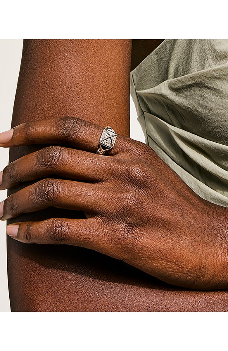 John Hardy Icon Stud Ring with Pavé Diamonds, Alternate, color, Silver