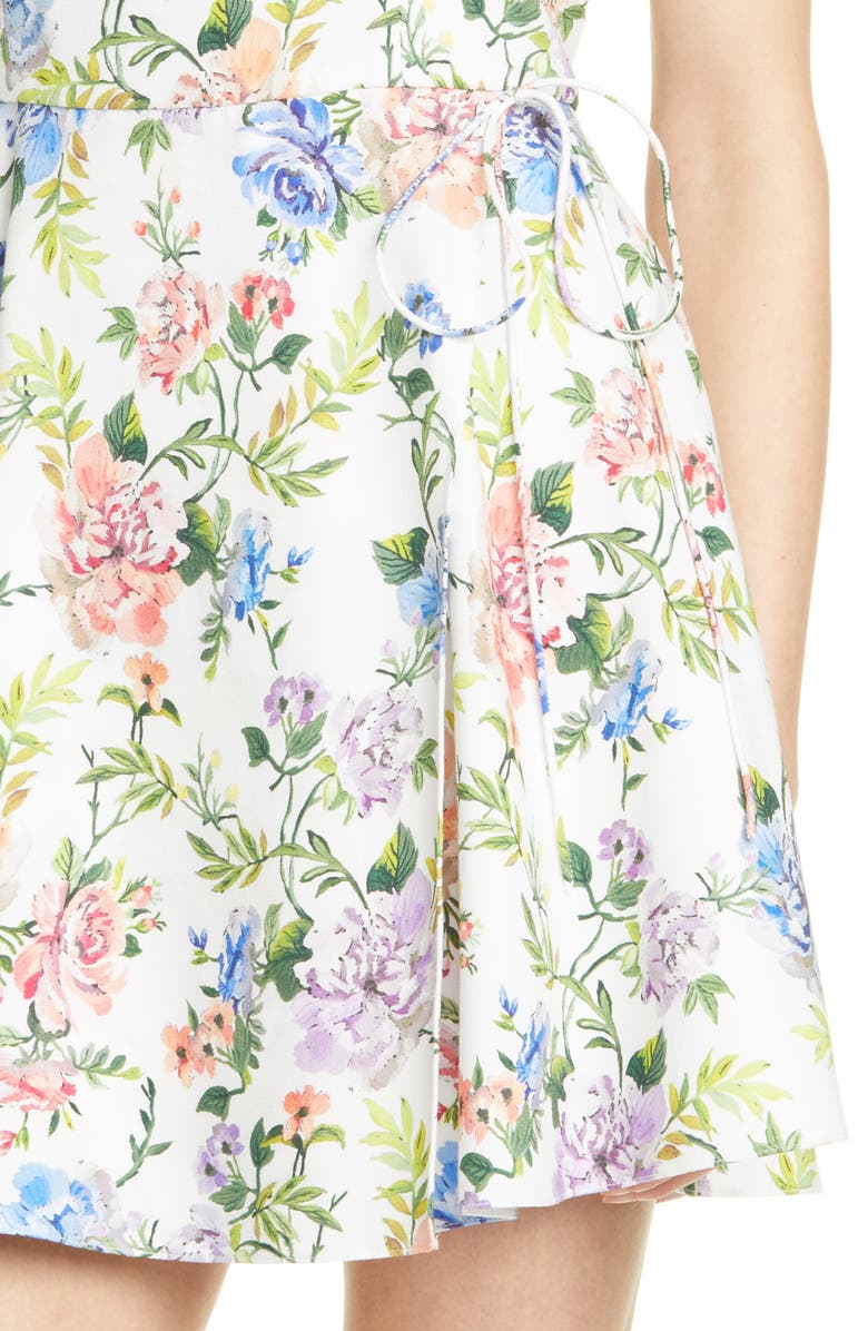Alice + Olivia Trixie Floral Spaghetti Strap Dress, Alternate, color,