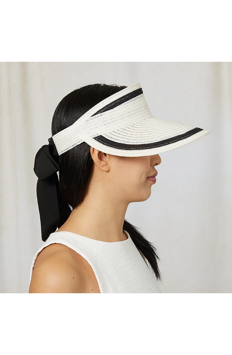 Eugenia Kim Vicky Woven Sun Visor – White & Neon Green – NWOT Eugenia Kim Micky Woven Visor | Neiman Marcus main image 2