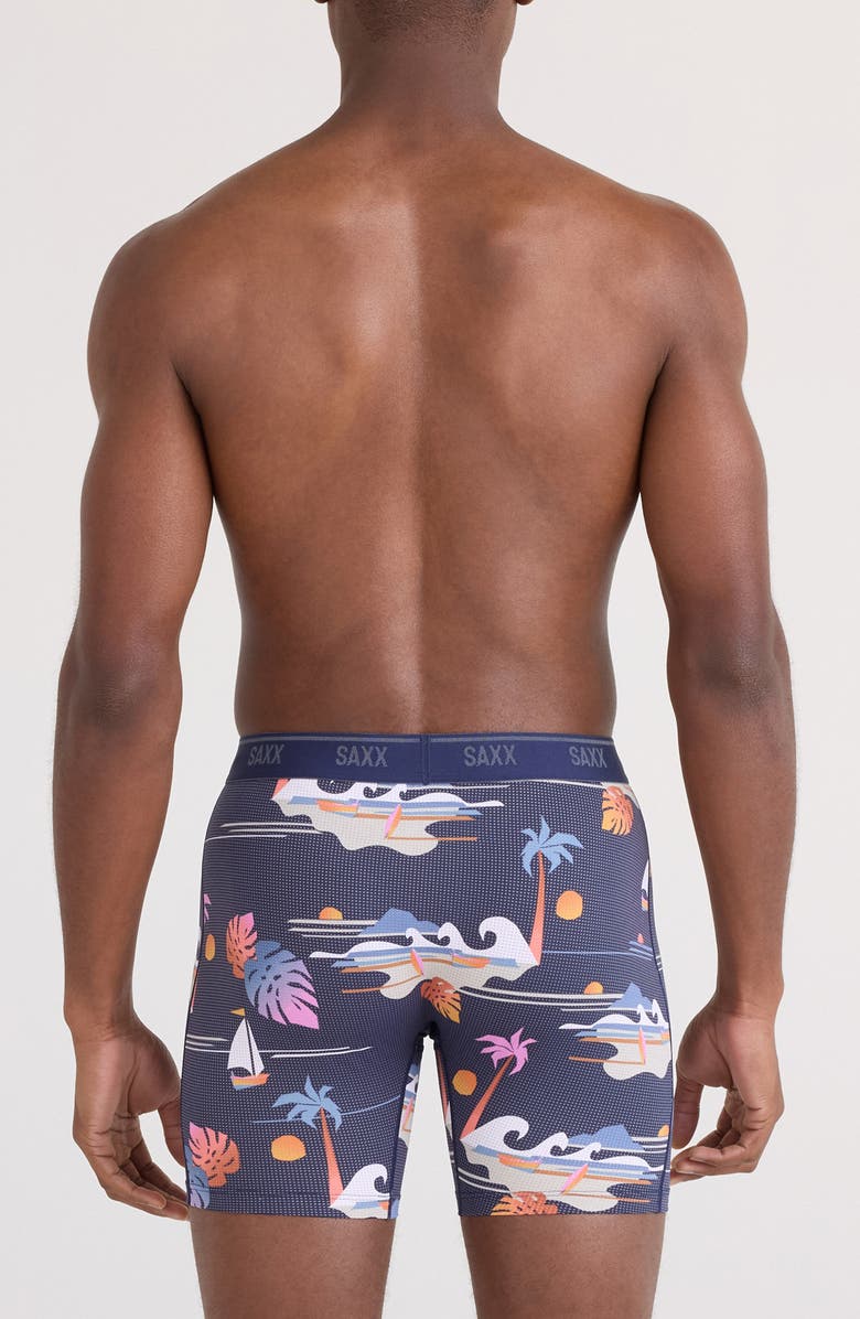 SAXX Quest Quick Dry Mesh Slim Fit Boxer Briefs, Alternate, color, Sunny Adventure-Maritime
