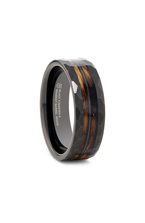 Riff Barrel Wood Tungsten Wedding Band