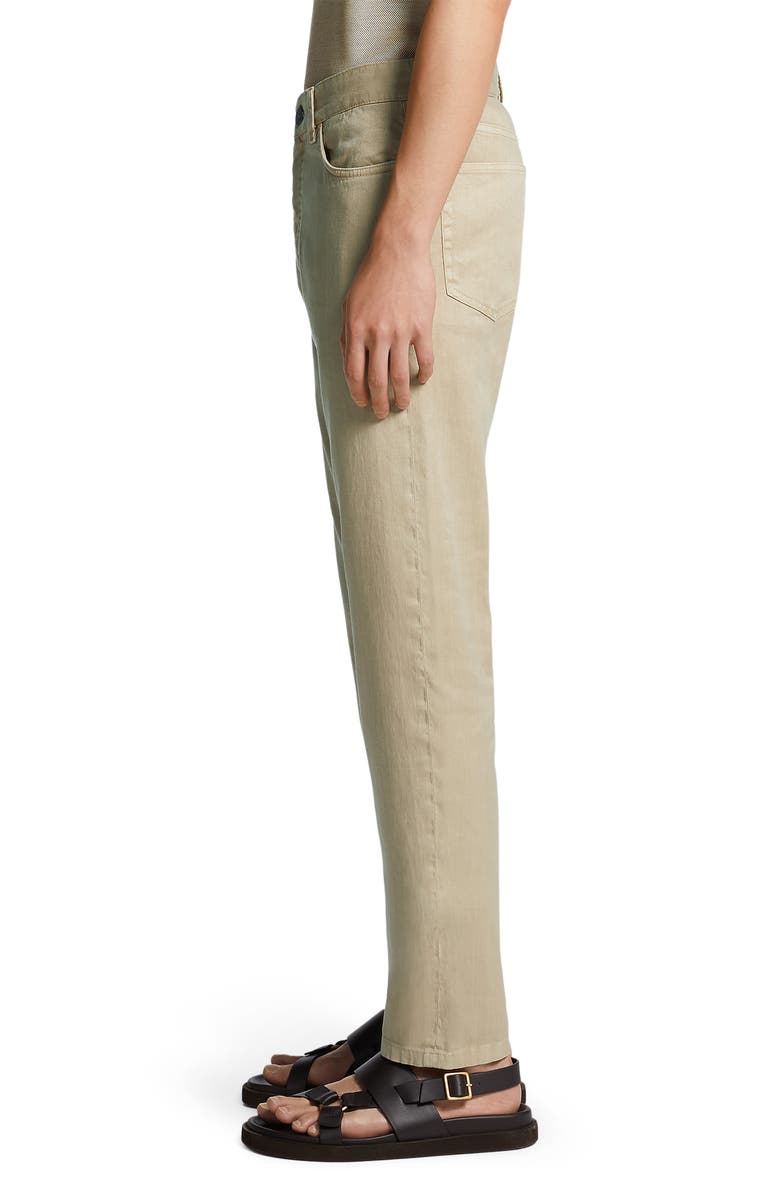 ZEGNA Garment Dyed Stretch Linen 
Cotton Slim Fit Jeans, Alternate, color, 