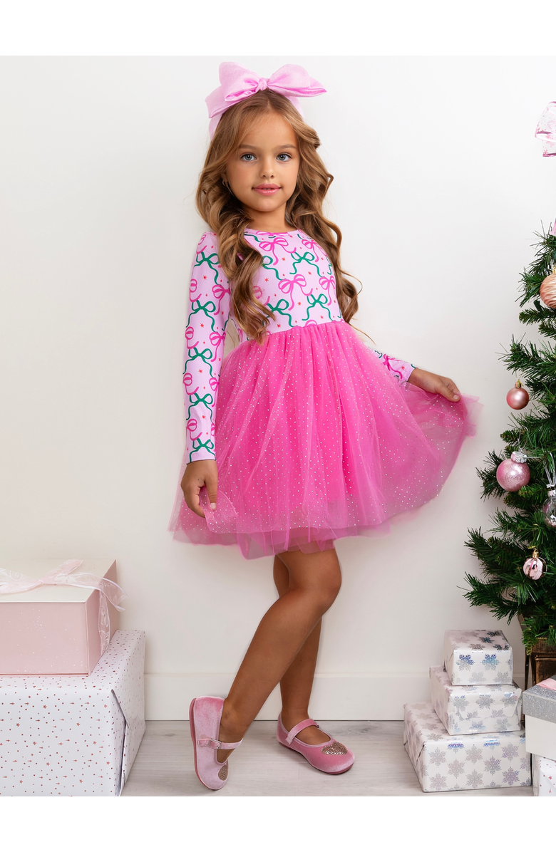 Mia Belle Girls Bows & Glitter Tutu Dress, Alternate, color, Pink