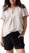 Ingrid & Isabel® Flutter Sleeve Woven Maternity Top