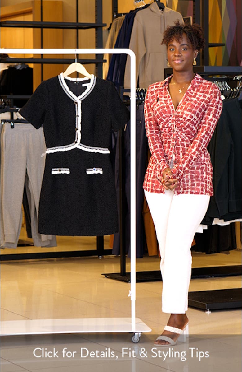 Lace Trim Tweed Minidress, sales video thumbnail