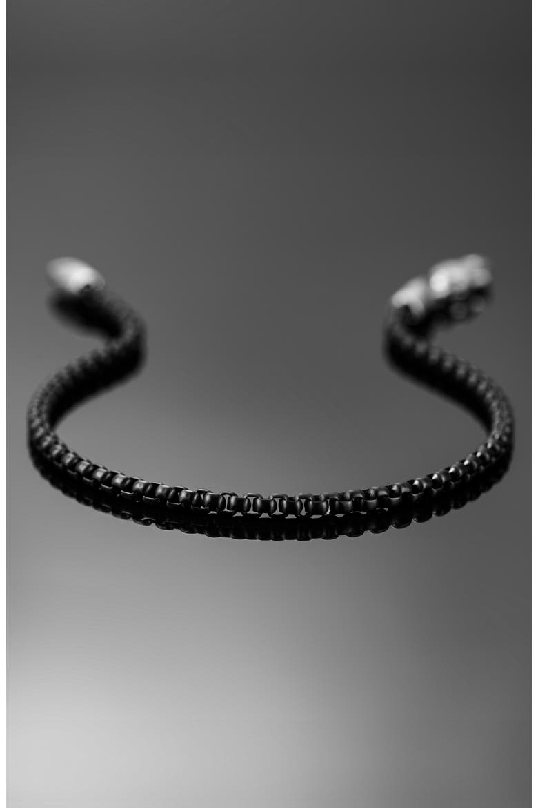 Men's Box Chain Bracelet, Alternate, color, BLACK
