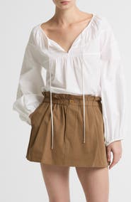 Vince Tie Neck Poplin Top