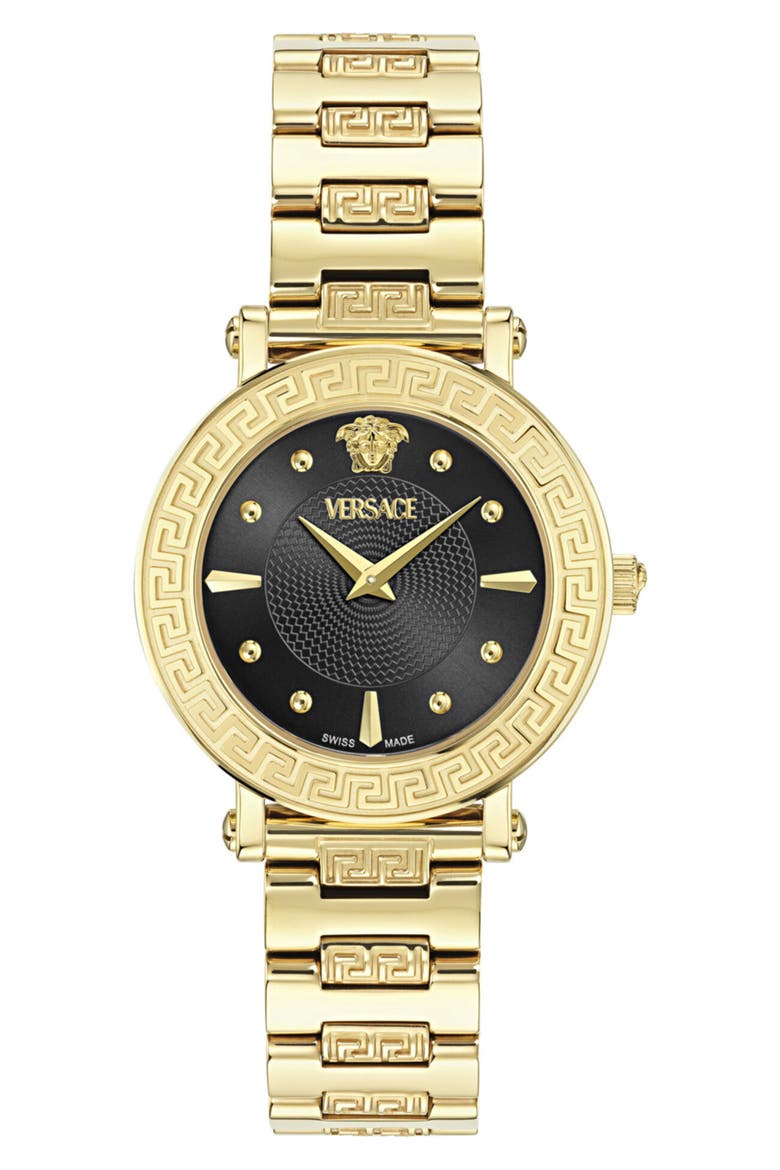 Greca Sphere Bracelet Watch, 35mm, Main, color, IP YELLOW GOLD
