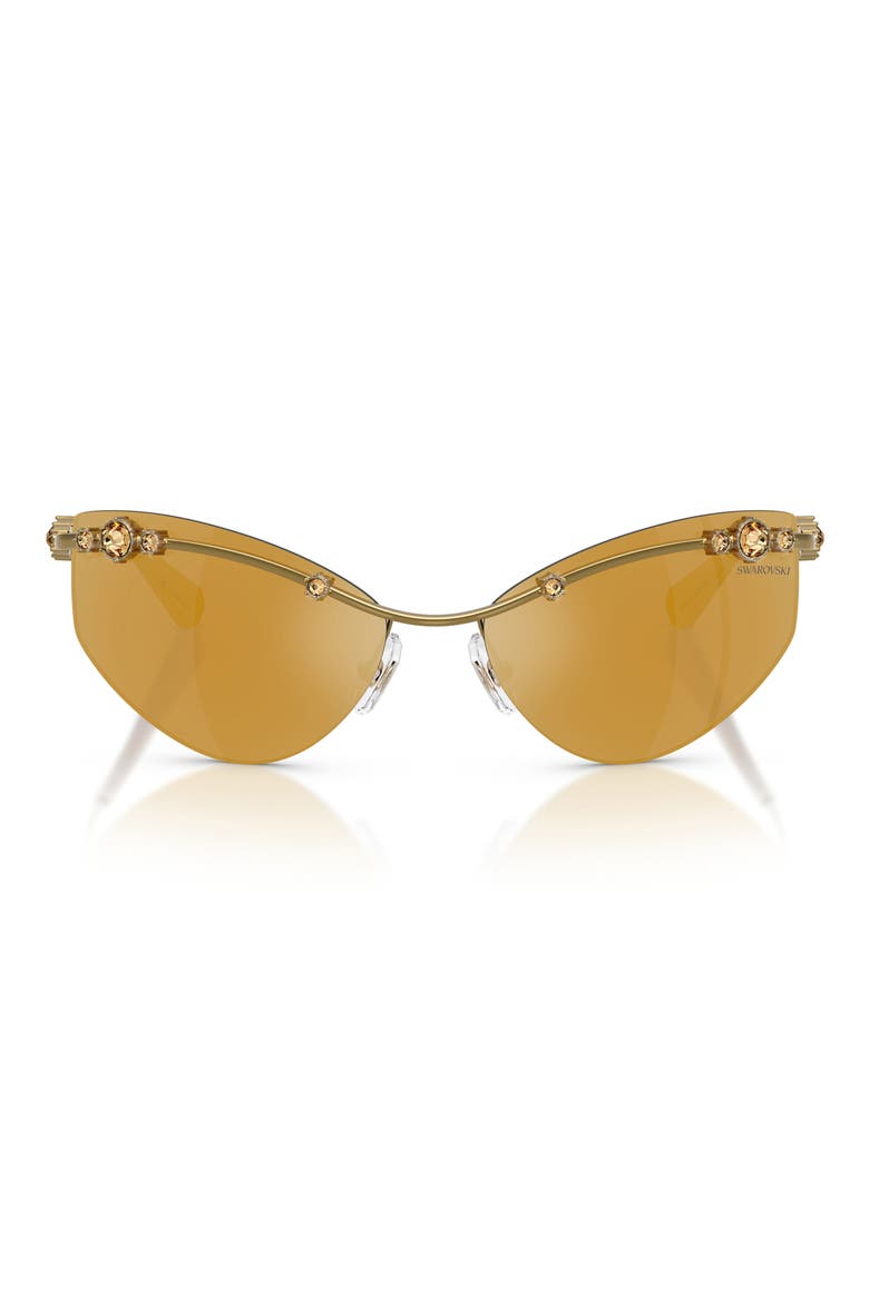 61mm Irregular Sunglasses, Main, color, GOLD / BROWN MIRROR GOLD