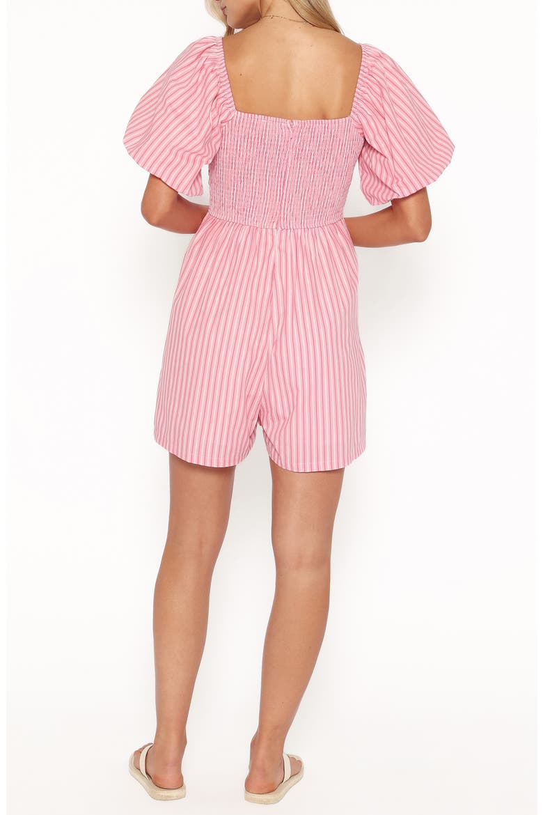 Clo Puff Sleeve Romper, Alternate, color, PINK STRIPE