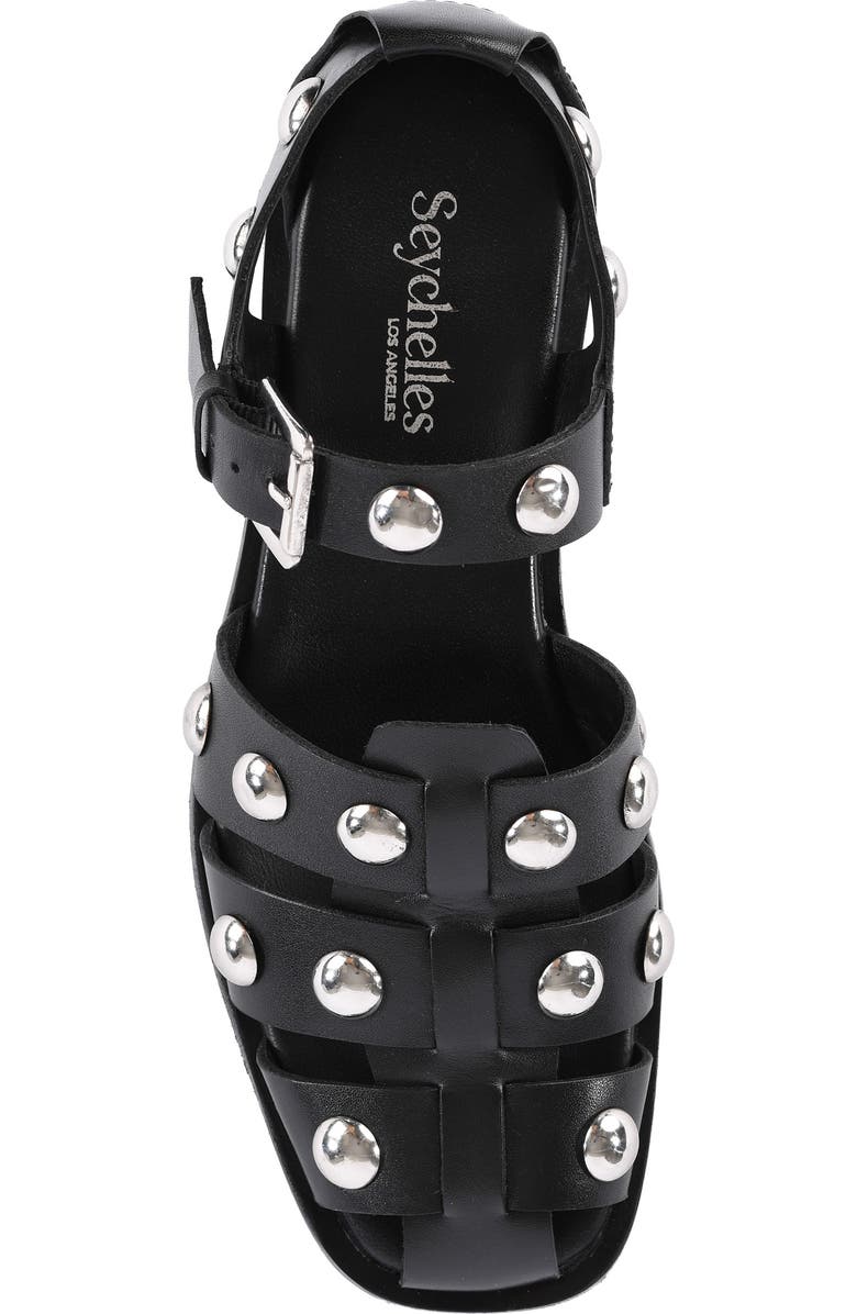 Seychelles Comeback Studded Leather Sandal, Alternate, color, Black