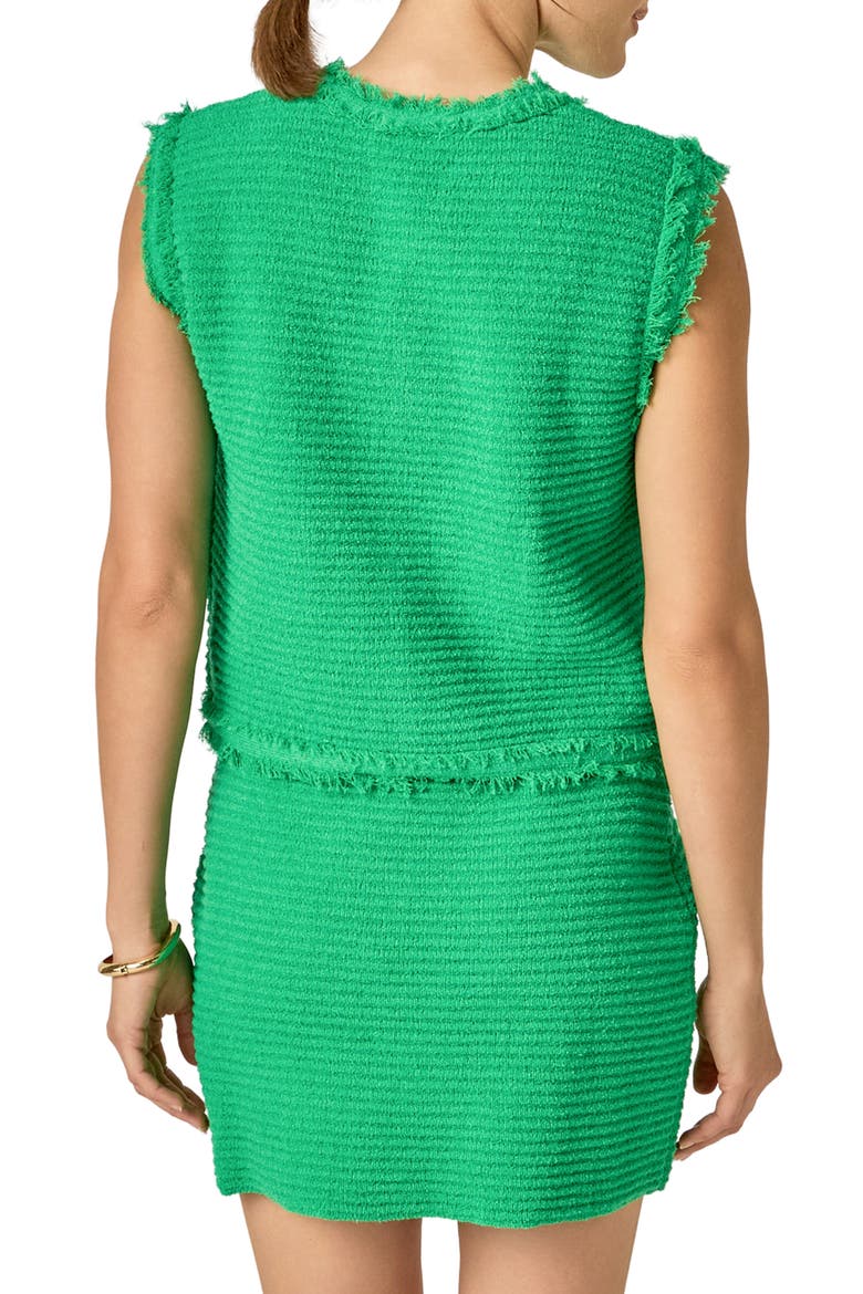 Fringe Detail Knit Vest, Alternate, color, GREEN