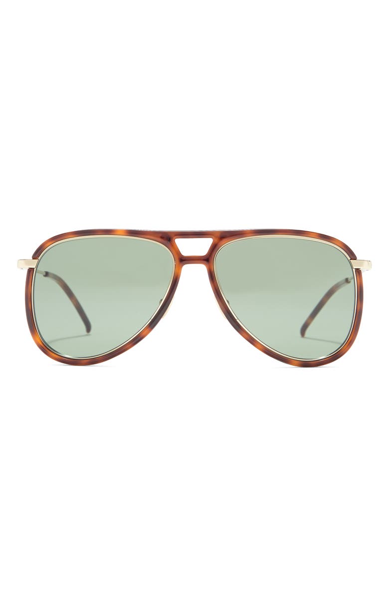 Saint Laurent 56mm Aviator Sunglasses, Main, color, 