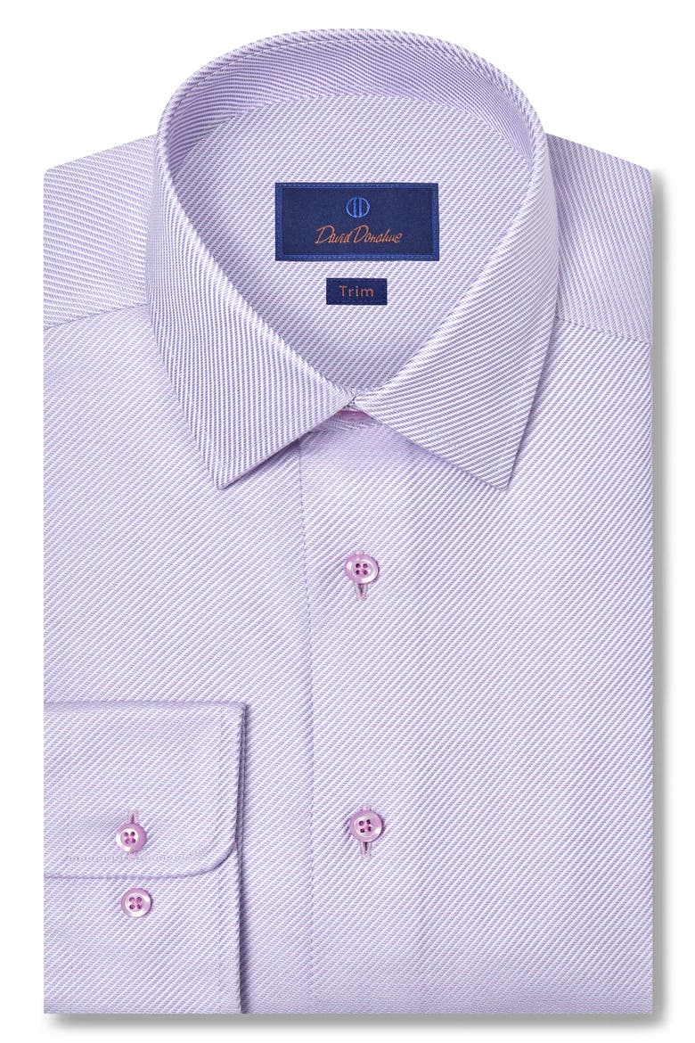 Trim Fit Textured Twill Cotton Dress Shirt, Main, color, BERRY