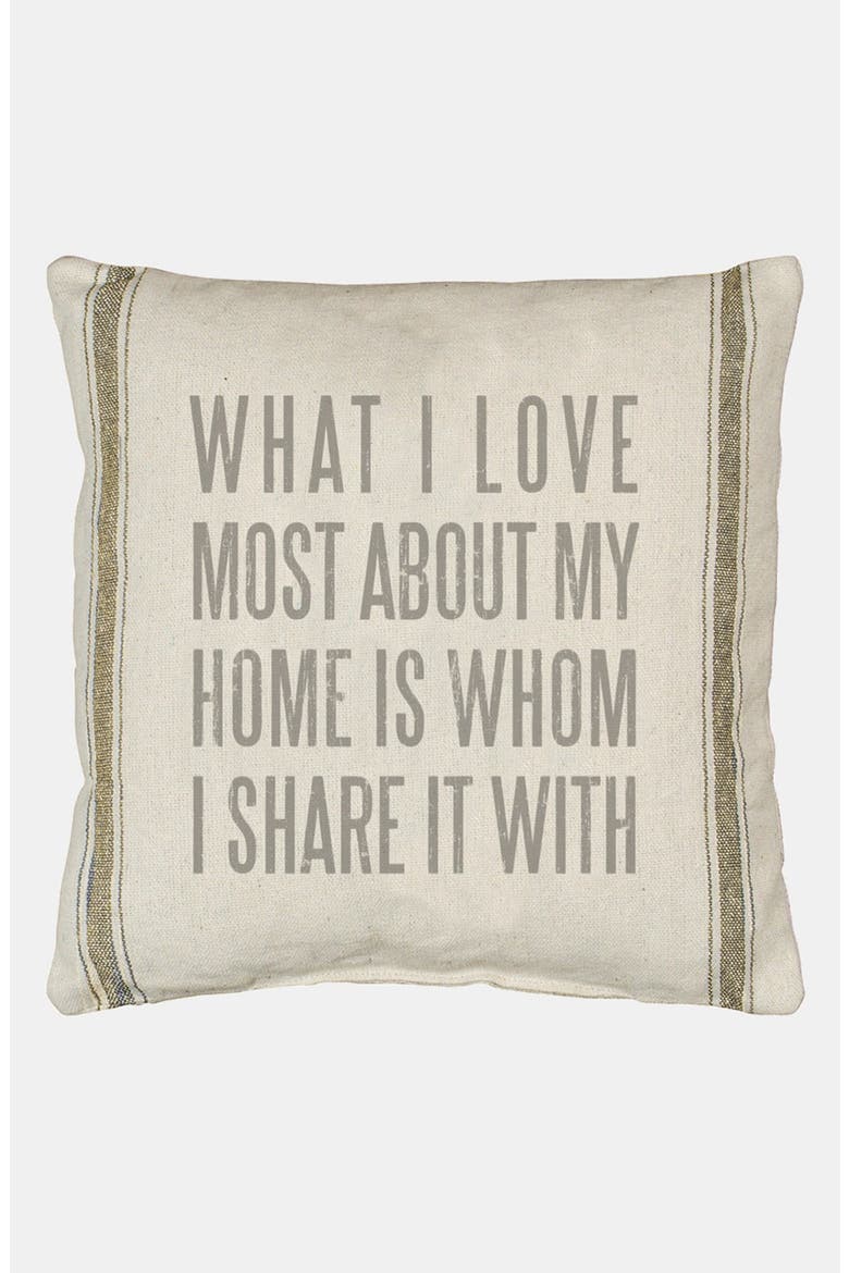 'What I Love Most' Pillow, Main, color, BEIGE