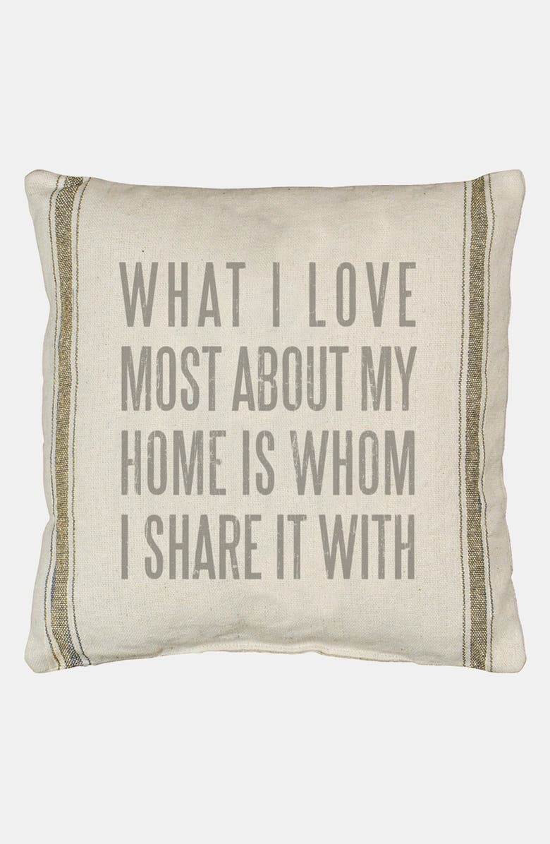Primitives by Kathy 'What I Love Most' Pillow, Main, color, 