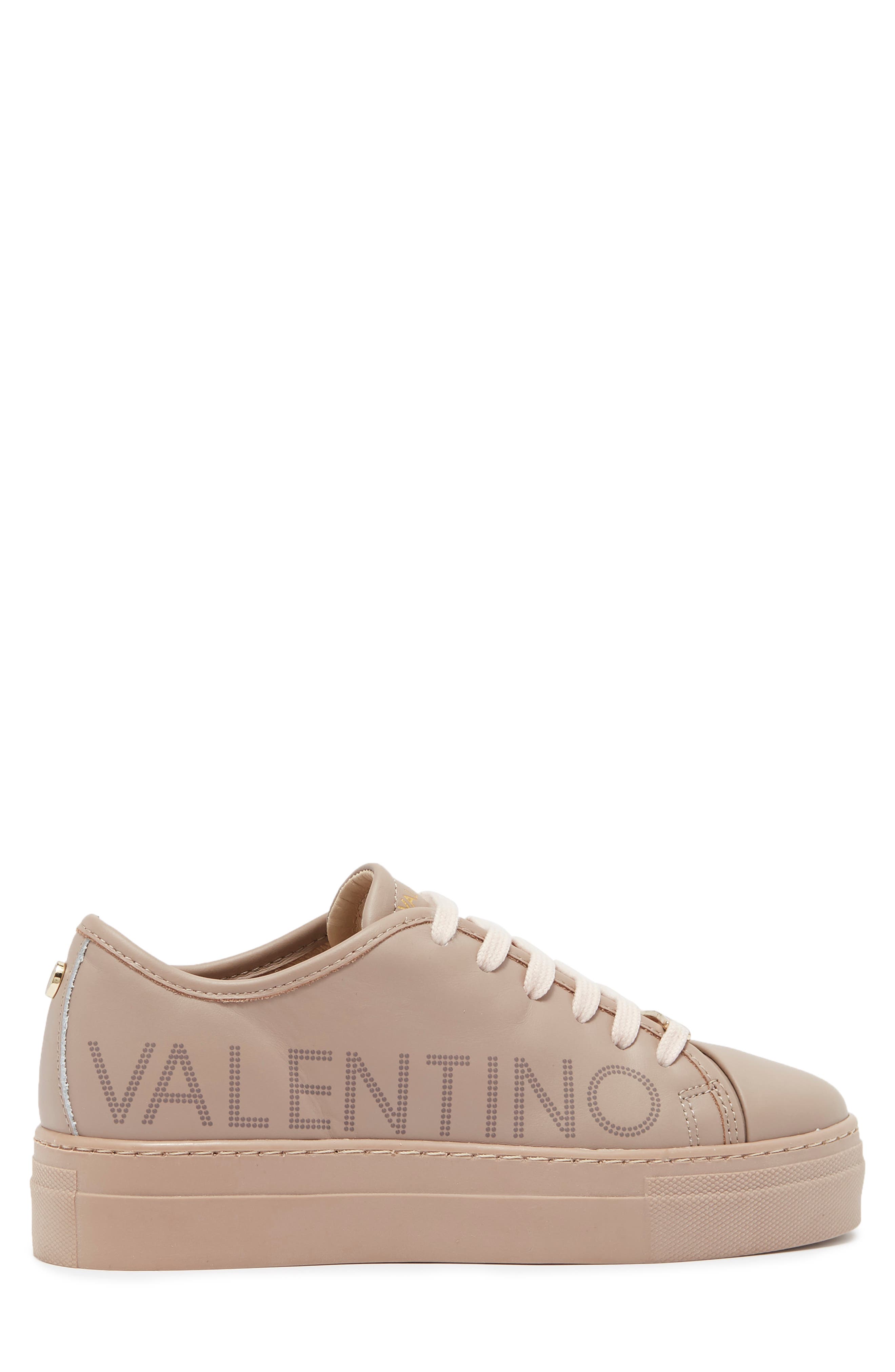 Dalia Leather Platform Sneaker, Alternate, color, NUDE
