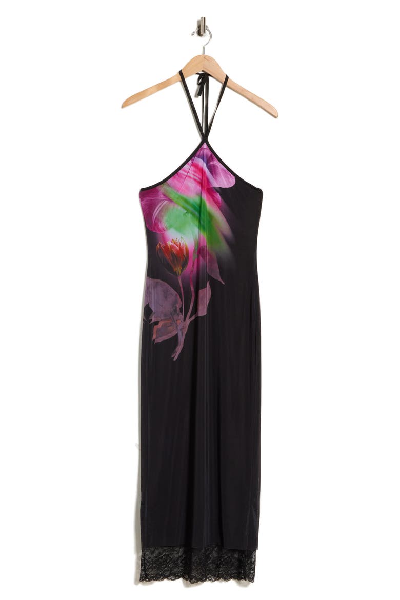 Brooklyn Halter Lace Hem Dress, Alternate, color, PINK PEONY BLUR