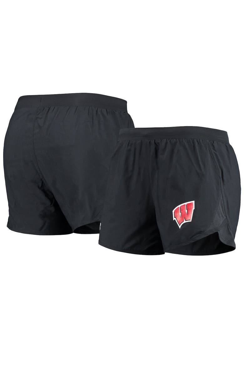 Under Armour Women's Under Armour Black Wisconsin Badgers Fly By Run 2.0 Performance Shorts, Main, color, 