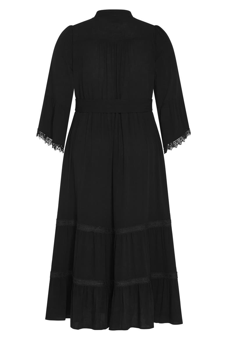 Camille Long Sleeve Maxi Dress, Alternate, color, BLACK