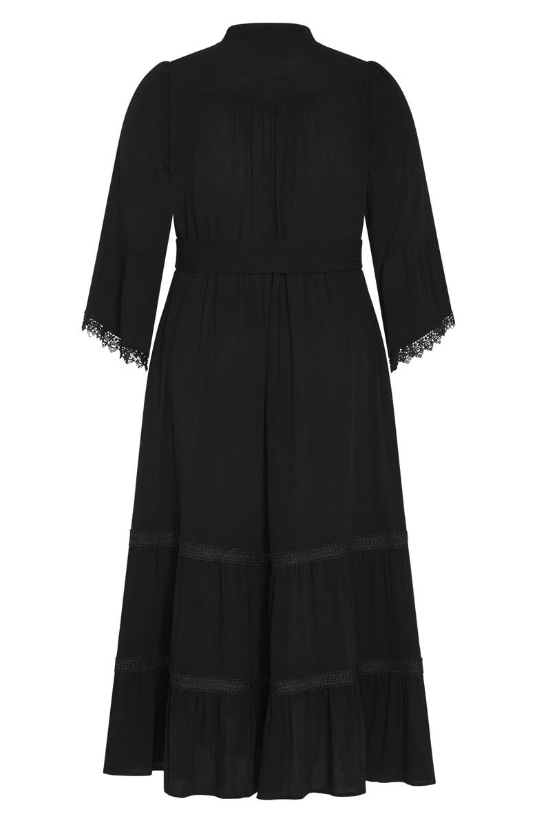 City Chic Camille Long Sleeve Maxi Dress, Alternate, color, Black
