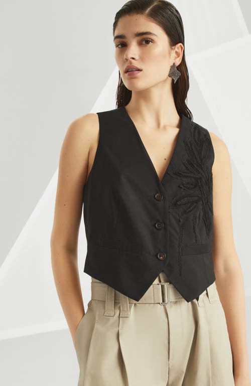 BRUNELLO CUCINELLI BRUNELLO CUCINELLI FLORA APPLIQUÉ VEST