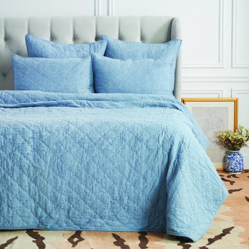 Elisabeth York 26" X 26" Savina Cotton Euro Sham In Blue