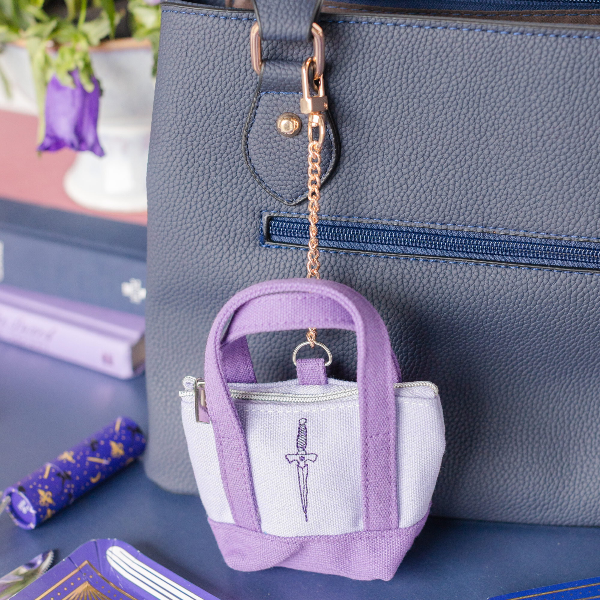 Bookish Tiny Tote Bag Charm - Choose from 8 Option, Alternate, color, Dagger